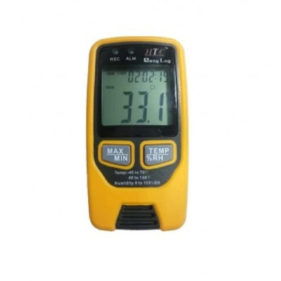 HTC Easylog Humidity and Temperature (Multicolour) Data Logger with Display all status from alarm and record enough through 2 leds