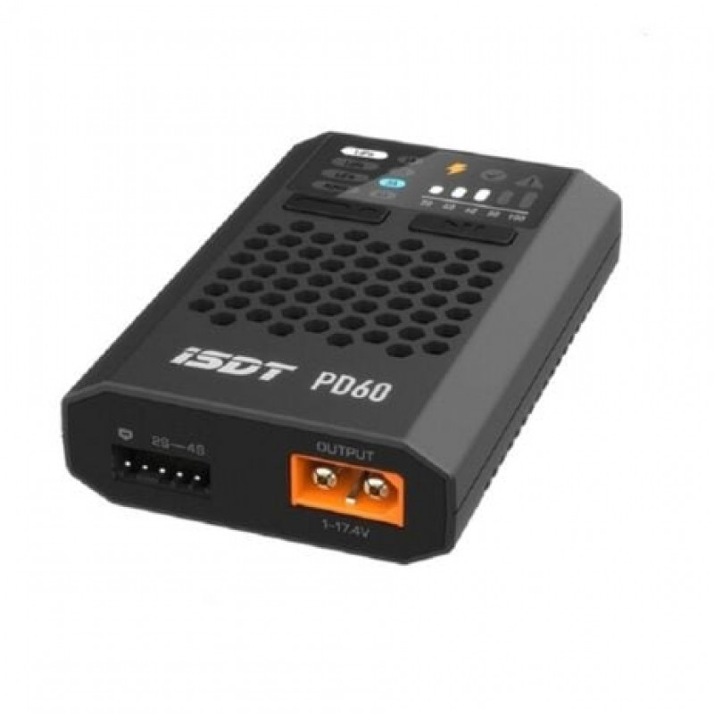 ISDT PD60 Caricabatterie Portatile 60W USB-C – Per LiPo, LiFe, NiMH – Bilanciatore 1-4S – Compatto Per RC