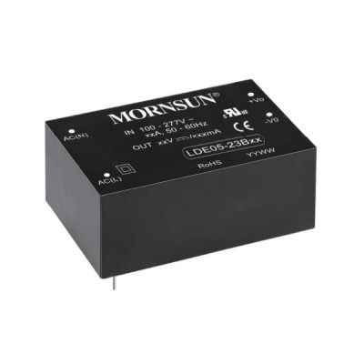 LDE05-23B05 Mornsun 85-305V AC to 5V DC 5W AC-DC Converter Power Supply Module - DIP Package