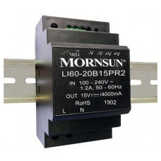 LI60-20B15PR2 Mornsun SMPS - 15V 4A 60W AC/DC DIN-Rail Power Supply