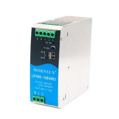 LIF480-10B48R2 Mornsun SMPS - 48V 10A 480W AC/DC DIN Rail Power Supply