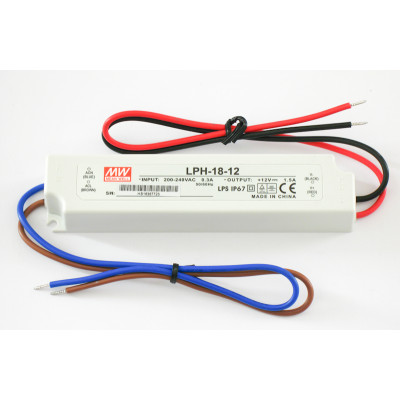 LPH-18-12 Mean Well SMPS - 12V 1.5A 18W Waterproof LED Power Supply LPH-18-12 Mean Well SMPS - 12V 1.5A 18W Waterproof LED Power Supply