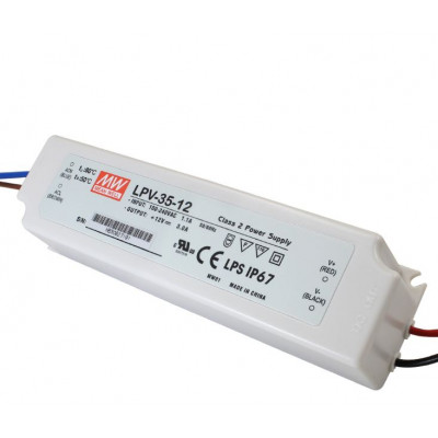 LPV-35-12 Mean Well SMPS - 12V 3A 36W Waterproof LED Power Supply