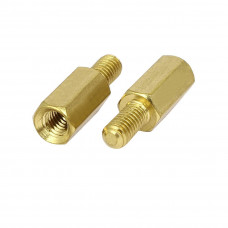 M3 X 10mm Male-Female Brass Hex Threaded Pillar Standoff Spacer - 10 Piece Pack