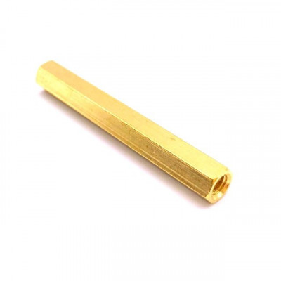 M3 X 30mm Female to Female Brass Hex Threaded Pillar Standoff Spacer - 2 Pieces Pack
