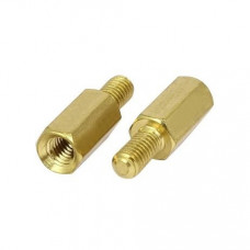 M3 X 5mm Male-Female Brass Hex Threaded Pillar Standoff Spacer - 10 Pieces Pack