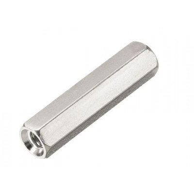 M4x25mm Female to Female Nickel Plated Brass Hex Standoff Spacer - 5 Pieces pack