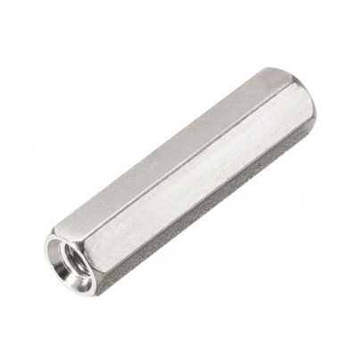 M4x30mm Female to Female Nickel Plated Brass Hex Standoff Spacer - 5 Pieces pack