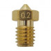 M6 Thread Brass Nozzle V5 V6 UM Compatible - 1.75mm x 0.2mm (for 3D printer)