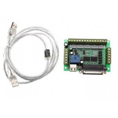 MACH3 Interface Board CNC 5 Axis with Optocoupler for Stepper Motor Driver and USB cable