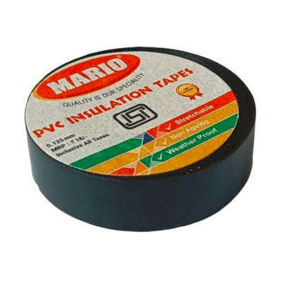 Mario PVC Insulating Tape - Black Color - 1 Piece Pack