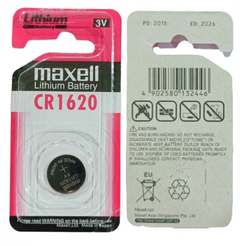 CR1620 3-Volt Lithium Battery 5-Per Pack (Maxwell)