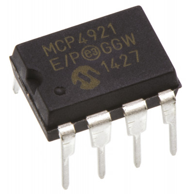 MCP4921 12 Bit Voltage Output Digital to Analog Converter (DAC) with SPI Interface IC DIP-8 Package