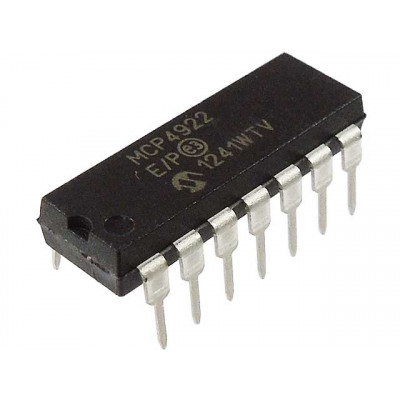 MCP4922 12-Bit Dual Voltage Digital to Analog Converter (DAC) with SPI Interface IC DIP-14 Package