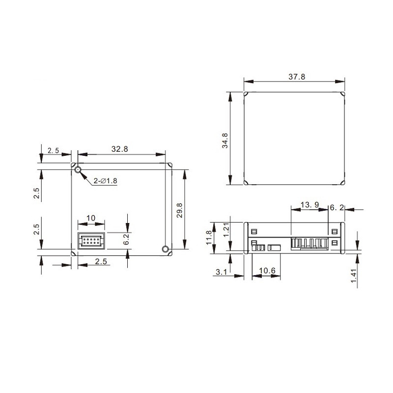MemsFrontier Laser PM sensor(Air inlet and outlet are on the side, 10 ...