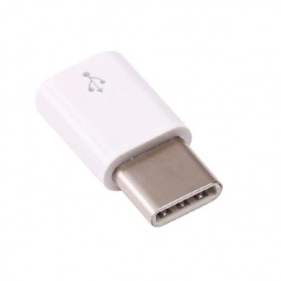 Micro USB-B (Female) to USB Type C (Male) Converter Adapter for Raspberry Pi 4-White Micro USB-B (Female) to USB Type C (Male) Converter Adapter for Raspberry Pi 4-White