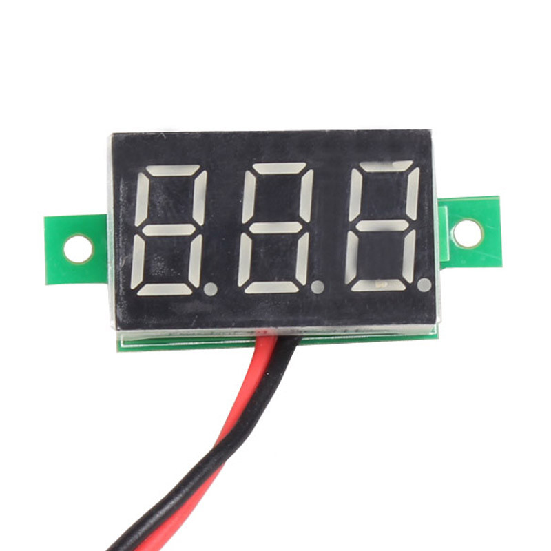 Waterproof 4.5V-30V BLUE LED Mini Volt Meter No need Power 2 cable wire generic 