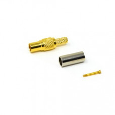 MMCX Coaxial Connector Male Straight Gold Plated Crimp Type