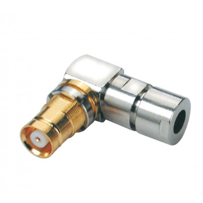 MX 1.6 / 5.6 Female Socket Connector Clamp Type with Teflon Gold Plated Right Angle For RG-58U RG-59U Cable (MX-2158)