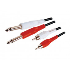 MX 2 P-38 Mono Male Plug To MX 2 RCA Male Plug Cord OFC Cable 1.5 Meter (MX-1118A)