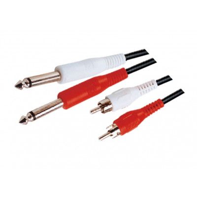 MX 2 P-38 Mono Male Plug To MX 2 RCA Male Plug Cord OFC Cable 1.5 Meter (MX-1118A)