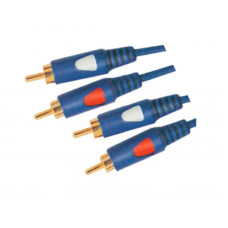 MX 2 RCA Male Plug To MX 2 RCA Male Plug Cord Super Gold Plated Dual Moulded 1.5 Meter (MX-557)