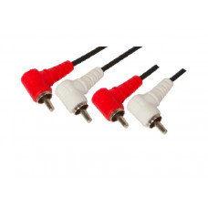MX 2 RCA Male Plug To MX 2 RCA Male Right Angle Cord 1.5 Meter (MX-597)