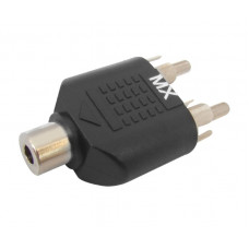 MX 2 RCA Male Plug To MX EP Stereo Female Socket 3.5mm Connector (MX-3166)
