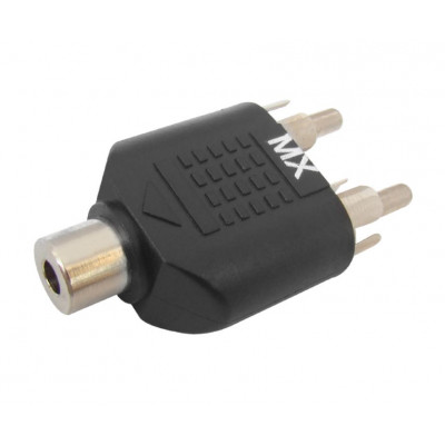 MX 2 RCA Male Plug To MX EP Stereo Female Socket 3.5mm Connector (MX-3166)