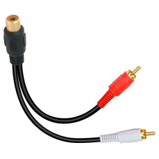 MX 2 RCA Male Plug To RCA Female Socket Cord Gold Plated 0.2 Meter (MX-3985)