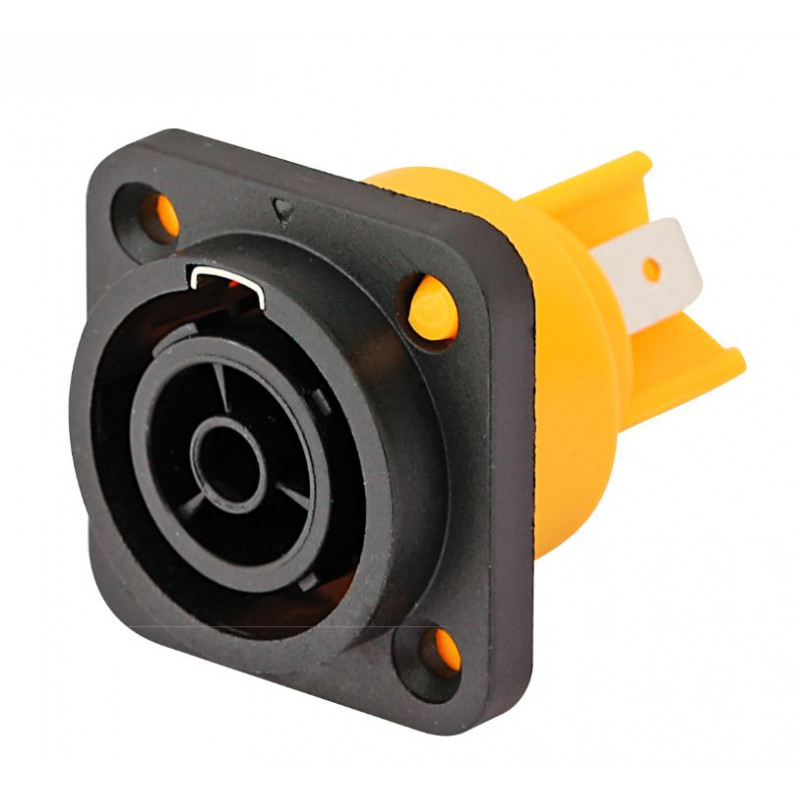 MX 3 Pin Female Powercon True Connector Lockable Panel Mount 16A Single