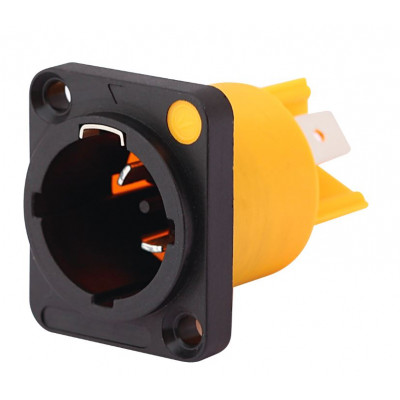 MX 3 Pin Male Powercon True Connector Lockable Panel Mount 16A Single Phase (MX-3870) MX 3 Pin Male Powercon True Connector Lockable Panel Mount 16A Single Phase (MX-3870)