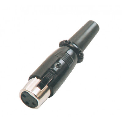 MX 3 Pin MIC Female Extension Socket Connector XLR with Black Coating (MX-1015)