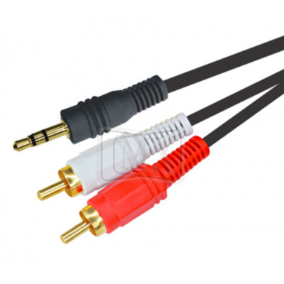 MX 3.5mm EP Stereo Male Plug To 2 RCA Male Plug Cable 2.5 Meter (MX-3655A)