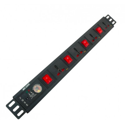MX 4 Outlet Universal Spike Protector 5 Amp 3 Socket and 15 Amp 1 Socket 3 Meter (MX-3266)