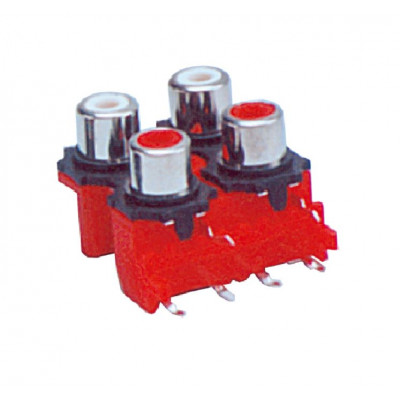 MX 4 Way RCA Female Socket Connector PCB Mounting (MX-1259)