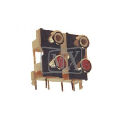 MX 4 Way RCA Female Socket Connector PCB Mounting Narrow (MX-324A)