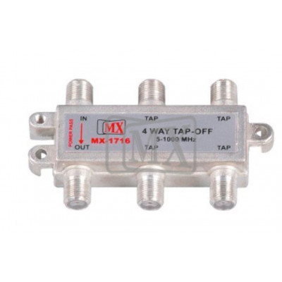 MX 4 Way TAP-OFF Mini 1 GHz (MX-1716) MX 4 Way TAP-OFF Mini 1 GHz (MX-1716)