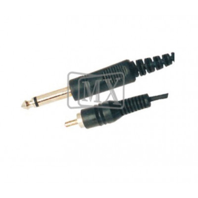 MX 6.35mm P-38 Mono Male Plug To MX RCA Male Plug Cord Super Deluxe 1.5 Meter (MX-643A) MX 6.35mm P-38 Mono Male Plug To MX RCA Male Plug Cord Super Deluxe 1.5 Meter (MX-643A)