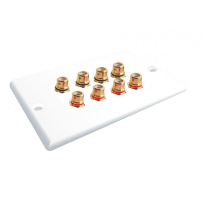 MX 8 Way RCA Female Face Plate 114mm x 70mm (MX-3295) MX 8 Way RCA Female Face Plate 114mm x 70mm (MX-3295)