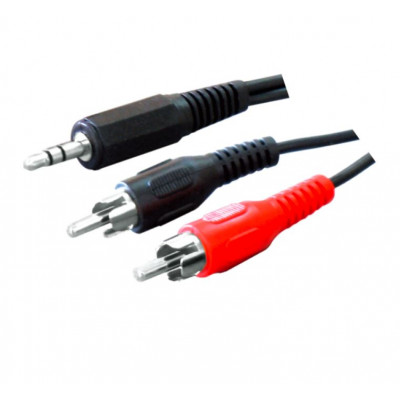 MX EP Stereo Male Plug 3.5mm To MX 2 RCA Male Plug Cord 1.5 Meter (MX-560) MX EP Stereo Male Plug 3.5mm To MX 2 RCA Male Plug Cord 1.5 Meter (MX-560)