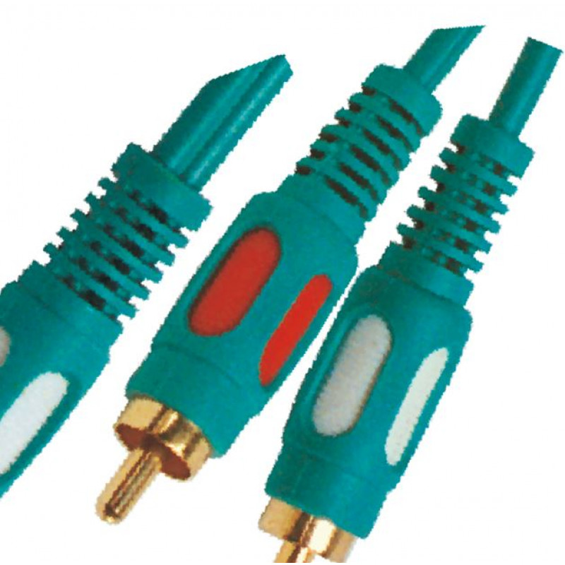 MX EP Stereo Male Plug 3.5mm To MX 2 RCA Male Plug Cord Dual Link Gold