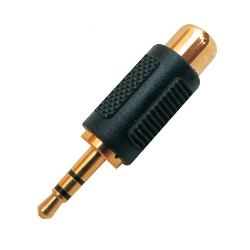 MX EP Stereo Male Plug 3.5mm To MX RCA Female Socket Connector Gold