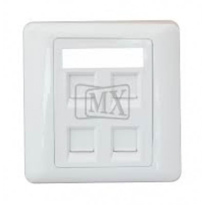 MX Four Port Face Plate Cat 5E and Cat 6 IO with Shutter 86mm x 86mm (MX-2540) MX Four Port Face Plate Cat 5E and Cat 6 IO with Shutter 86mm x 86mm (MX-2540)