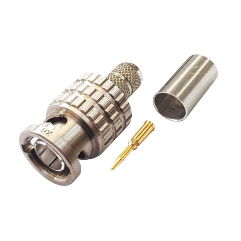 MX HDSDI BNC Male Connector Crimping Type RG6 Pin Gold Plated (MX