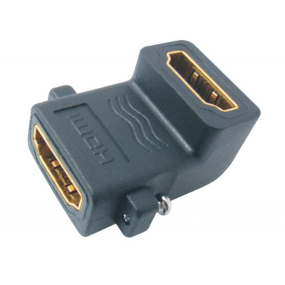 MX HDMI 19 Pin Female Socket To MX HDMI 19 Pin Female Socket Connector 90º with Screw Locking (MX-3067)