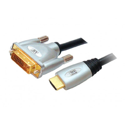 MX HDMI 19 Pin Male Plug To DVI-D Male Plug Cord Metal Shield 10 Meter (MX-2693B) MX HDMI 19 Pin Male Plug To DVI-D Male Plug Cord Metal Shield 10 Meter (MX-2693B)