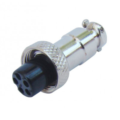 MX M12 MIC Female Socket Connector 4 Pin Plug (MX-2837B) MX M12 MIC Female Socket Connector 4 Pin Plug (MX-2837B)
