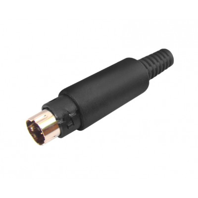 MX Mini DIN Male Connector Gold Plated 7 Pin Plug (MX-886) MX Mini DIN Male Connector Gold Plated 7 Pin Plug (MX-886)