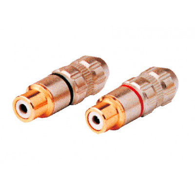 MX RCA Extension Female Socket Connector Gold Plated Full Metal Pair (MX-1086) MX RCA Extension Female Socket Connector Gold Plated Full Metal Pair (MX-1086)